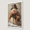 Vintage Snowman Art Poster for Holiday Cheer