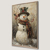 Vintage Snowman Canvas Print Rustic Holiday Wall Decor