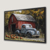 Vintage Truck and Barn with Pumpkins Canvas Print