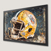 Vintage Yellow Helmet Art Poster - Classic Football Decor