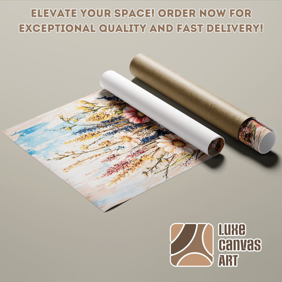 Floral art Poster Roll, pastel colors, perfect for home decor. Order yours today!