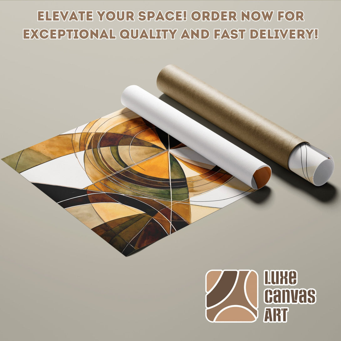 Abstract art Poster Roll in warm earth tones. Elevate your space with Luxe Canvas Art!