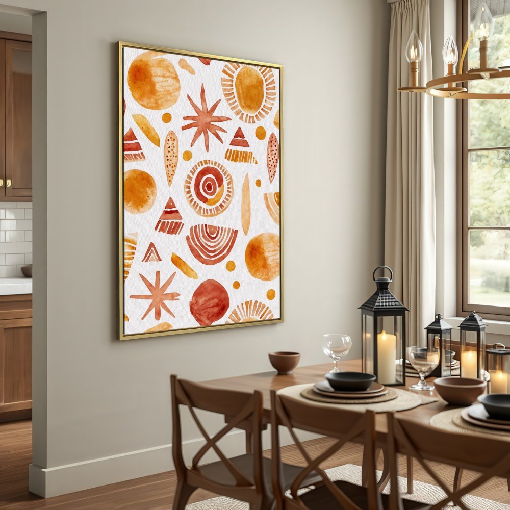 Abstract Canvas Print with warm terracotta tones. Modern wall art for a stylish interior.