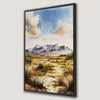 Watercolor Mountain Landscape Framed Canvas Print Wall Art