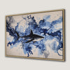 Watercolor Shark Art Framed Canvas Print Underwater Scene