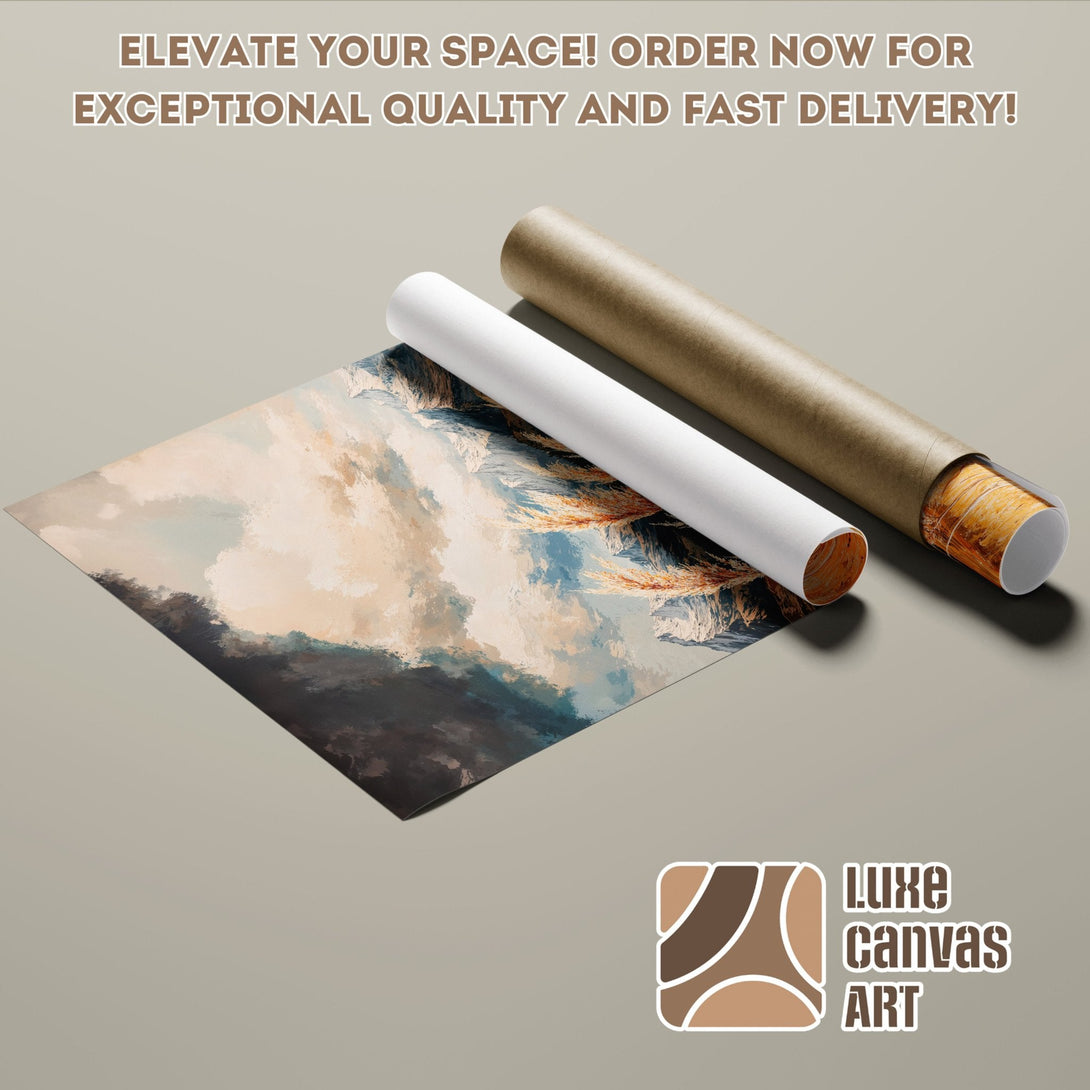 Abstract landscape Poster Roll art print in neutral tones. Elevate your space today!