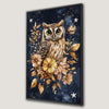Whimsical Barn Owl with Autumn Florals Canvas Print