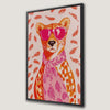 Whimsical Cheetah Portrait Canvas Print With Pink Sunglasses