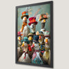 Whimsical Geese in Hats Art Poster - Charming Home Decor