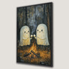 Whimsical Ghost Camping Canvas Print Halloween Decor