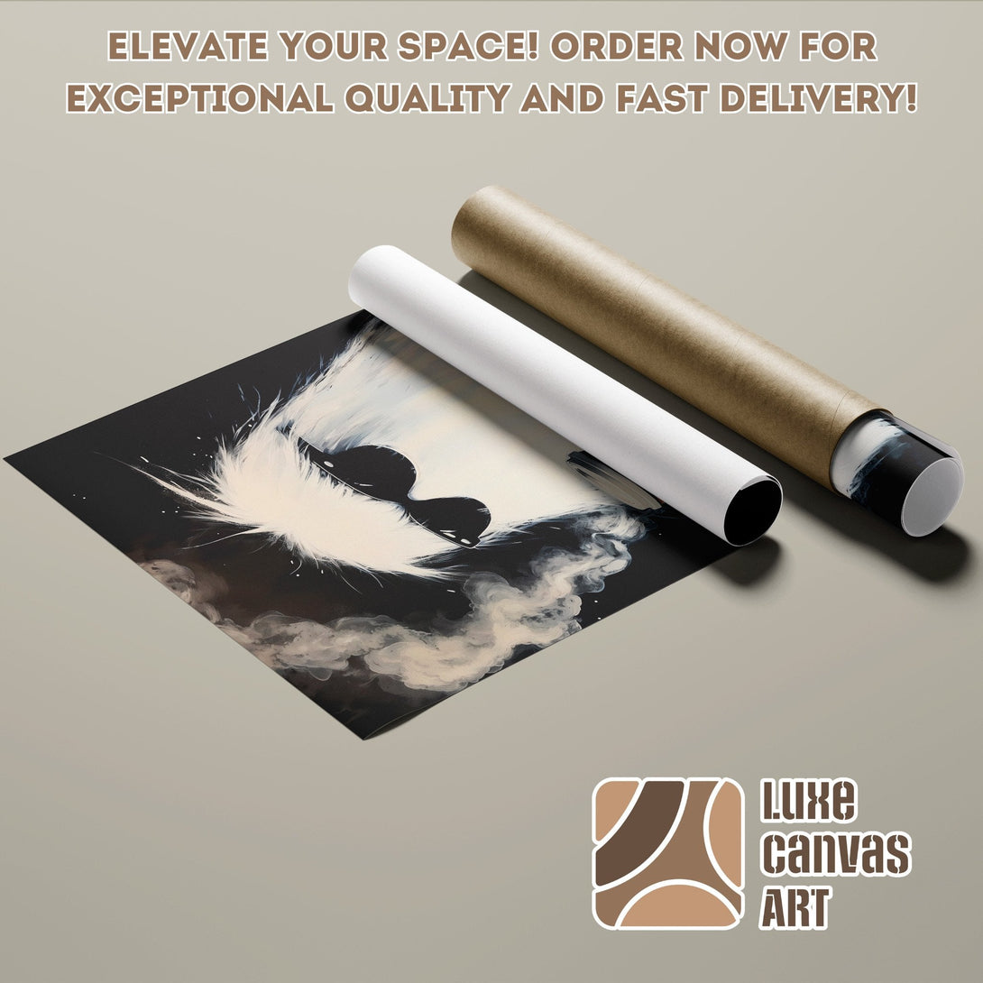 Abstract Poster Roll art in black, white, and neutral tones. Elevate your space!
