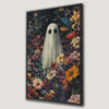 Whimsical Ghost in Floral Garden Canvas Print Decor