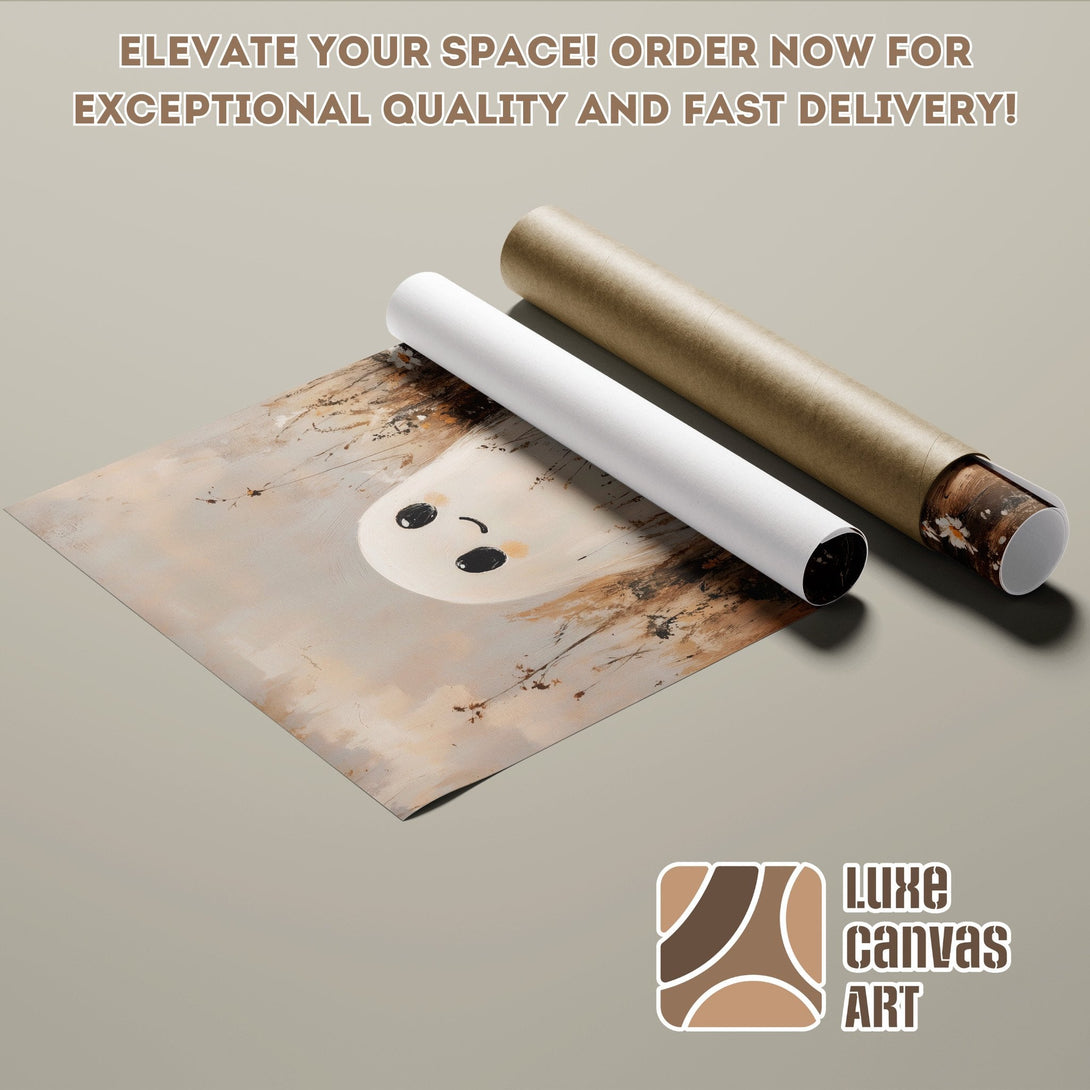 Abstract art poster roll with neutral color palette, perfect for home decor. Order yours today!