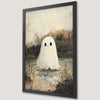 Whimsical Ghost in Swamp Art Poster for Halloween Decor