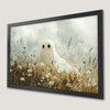 Whimsical Ghost in Wildflowers Art Poster for Halloween