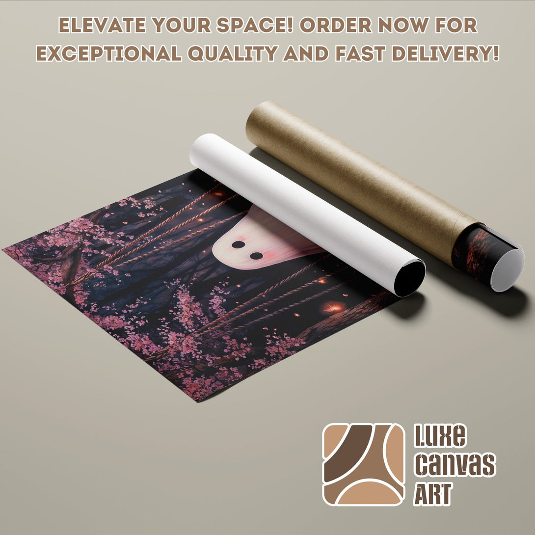 Poster Roll featuring a whimsical anime-style art print with a dark, pink, and brown color palette. Order now!