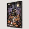 Whimsical Haunted Mansion Halloween Canvas Print Art