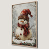 Whimsical Holiday Snowman Canvas Print Winter Decor