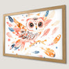 Whimsical Owl Art Poster for Nursery - Watercolor Print