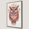 Whimsical Owl Canvas Print Framed Abstract Art