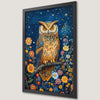 Whimsical Owl Starry Night Art Poster for Nursery