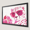 Whimsical Pink Cheetah Art Poster with Floral Blooms