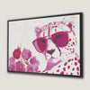 Whimsical Pink Cheetah Canvas Print with Vibrant Floral Art