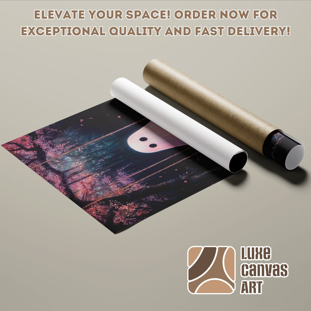 Poster Roll featuring a dreamy forest scene with pink and blue hues. Elevate your space with this beautiful art!