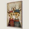 Whimsical Reindeer Duo Canvas Print for Festive Decor