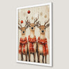 Whimsical Reindeer Trio Art Poster for Holiday Cheer