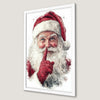 Whimsical Santa Portrait Art Poster for Christmas Cheer