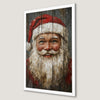 Whimsical Santa Portrait Art Poster for Farmhouse Christmas Decor