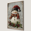 Whimsical Snowman with Red Hat Winter Canvas Print