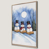 Whimsical Snowmen Sledding Holiday Canvas Print Artwork