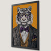 Whimsical Tiger in Glasses Art Poster for Your Office