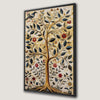 Whimsical Tree of Life Canvas Print with Birds and Flowers