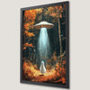 Whimsical UFO Painting Art Poster for Halloween Decor