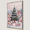 Whimsical Winter Village Canvas Print for Xmas Decor