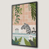 Whimsical Zebra in Bathtub Canvas Print Wall Art