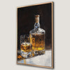 Whiskey Bottle and Glass Canvas Print Stylish Art Decor