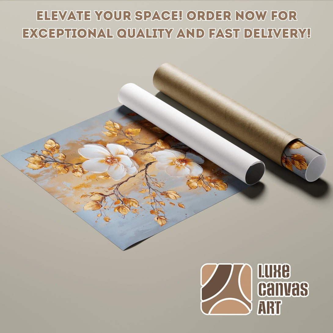 Poster Roll featuring a floral art print in a warm, neutral color palette. Elevate your space with this beautiful art!