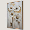 White and Gold Flowers Canvas Print Botanical Painting Art