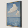 White Clouds and Calm Blue Sea Canvas Print Framed Art
