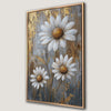 White Daisies Canvas Print with Golden Accents