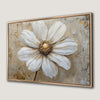 White Flower Canvas Print with Premium Gold Accents