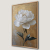 White Flower on Gold Background Canvas Print Floral Art