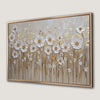 White Flowers and Gold Leaves Canvas Print Art