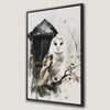 White Owl Spotted Feathers Canvas Print Wall Art