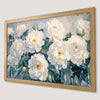 White Peony Floral Art Poster - Elegant Botanical Wall Decor