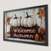 White Pumpkin Art Poster: Cozy Autumn Farmhouse Decor